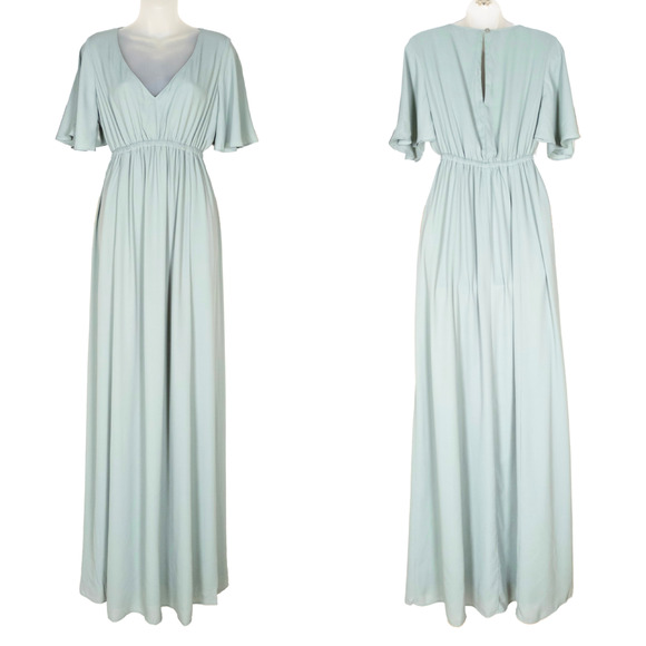 SHOW ME YOUR MUMU Emily Maxi Dress Empire Waist Silver Sage Women's Small - Picture 2 of 4